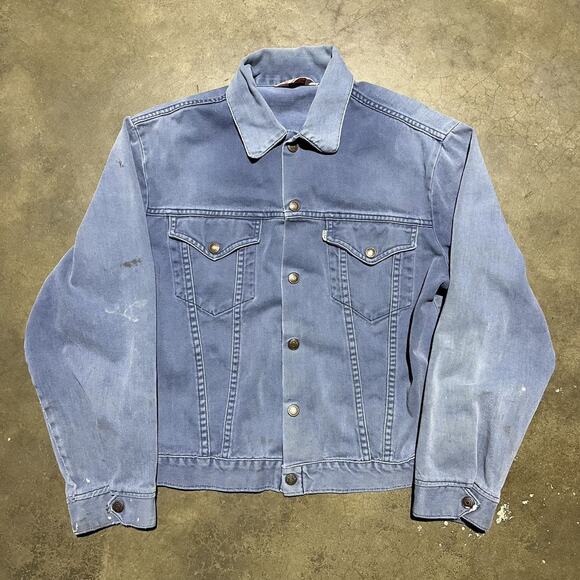 Vintage 70s Levi's Blue Western Canvas Bomber Jacket - Picture 1 of 4